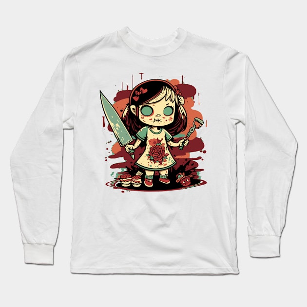 Knife Girl Long Sleeve T-Shirt by pxdg